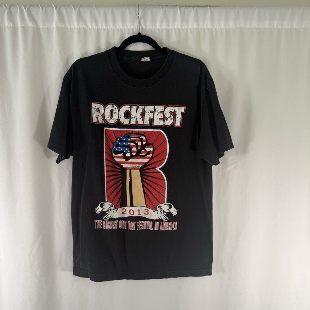Rockfest Kansas City 2013 T-Shirt Unisex Large Black Short Sleeve Crewneck Graph